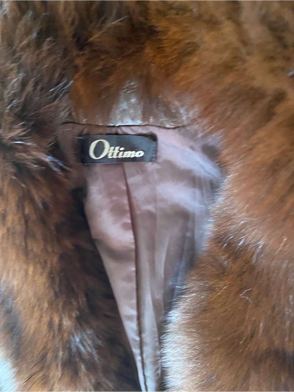 VTG Ottimo Leather Trench Coat Fox Fur Tuxedo Collar Exotic Snakeskin Inlay LG - Picture 6 of 11